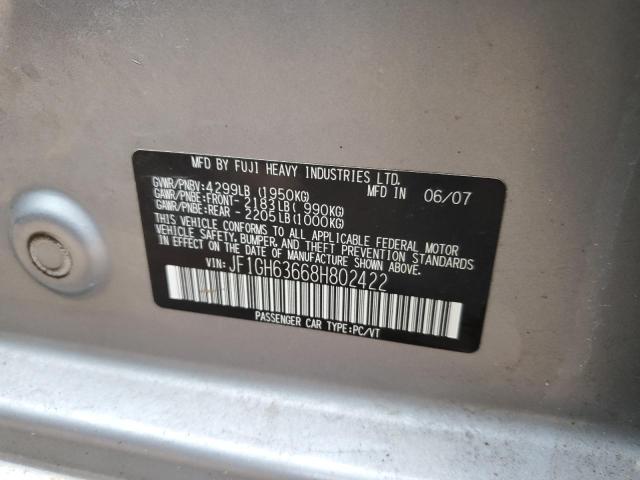 JF1GH63668H802422 Subaru Impreza Outback Sport