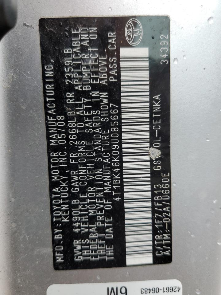 4T1BK46K09U085667 2009 Toyota Camry Se 4T1BK46K09U085667 2009 Toyota Camry Se