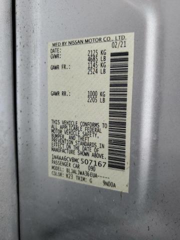 2021 NISSAN MAXIMA SV - 1N4AA6CV8MC507167