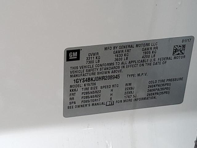 2017 CADILLAC ESCALADE L - 1GYS4BKJ0HR208945