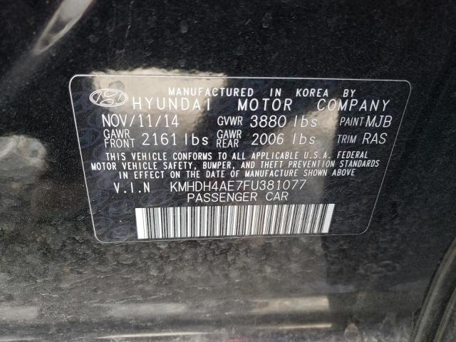 KMHDH4AE7FU381077 Hyundai ELANTRA SE