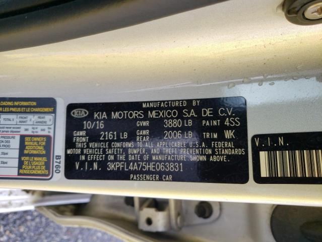 3KPFL4A75HE063831 KIA FORTE LX