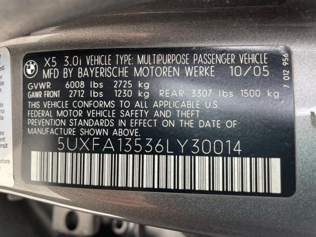 5UXFA13536LY30014 BMW X5 3.0I