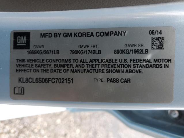 2015 CHEVROLET SPARK EV 2 - KL8CL6S06FC702151