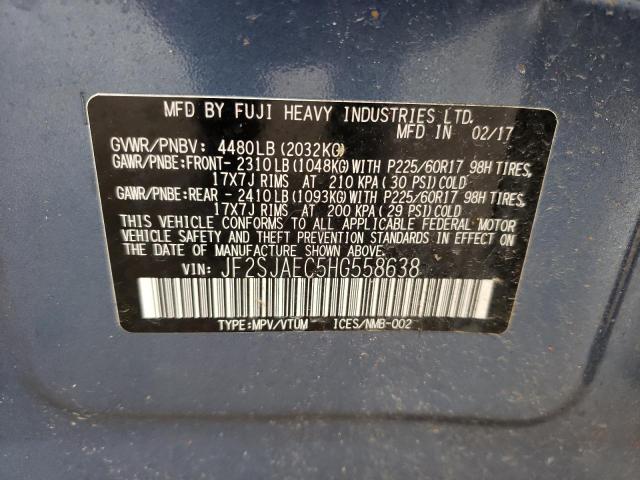 2017 SUBARU FORESTER 2 - JF2SJAEC5HG558638