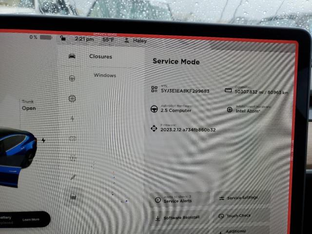5YJ3E1EA8KF299683 Tesla MODEL 3