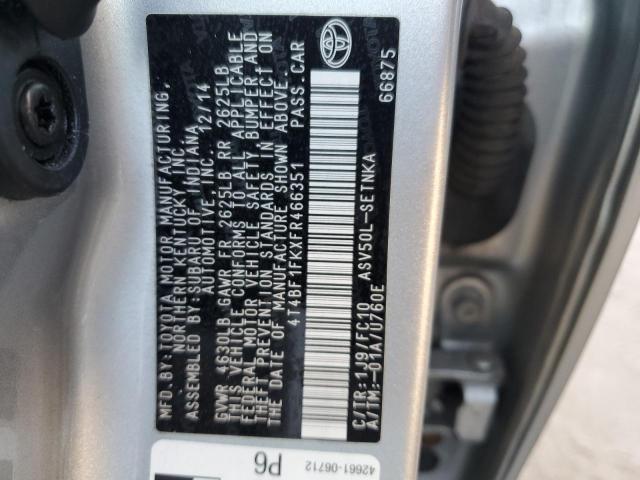 2015 TOYOTA CAMRY LE 4T4BF1FKXFR466351