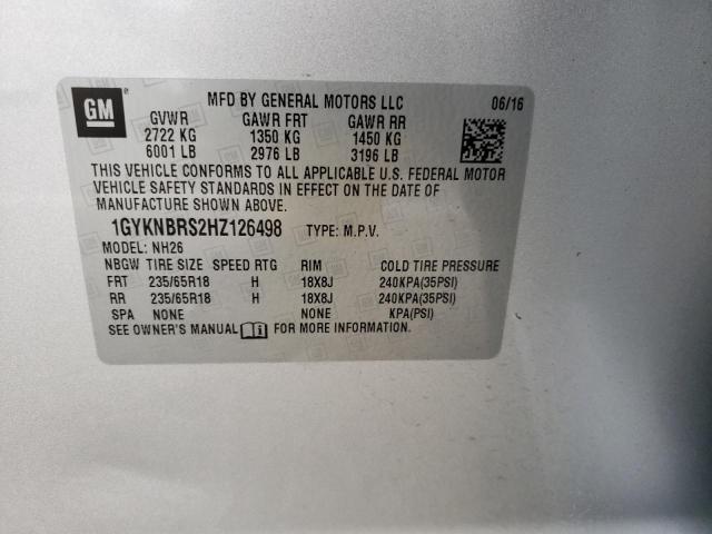 1GYKNBRS2HZ126498 Cadillac XT5 LUXURY