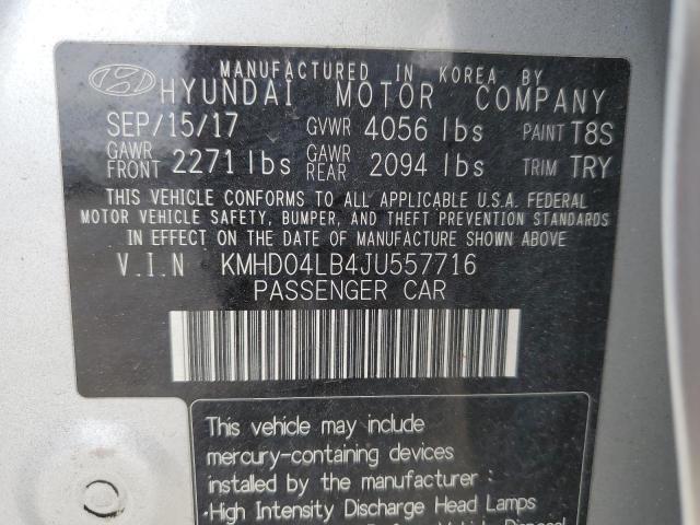 2018 HYUNDAI ELANTRA SP - KMHD04LB4JU557716