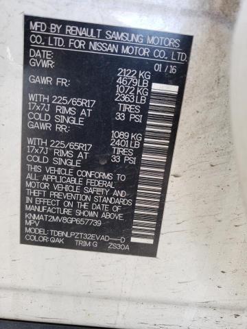 KNMAT2MV8GP657739 Nissan ROGUE S