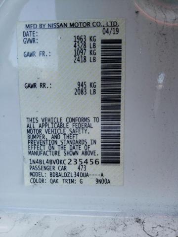 1N4BL4BV0KC235456 Nissan ALTIMA S