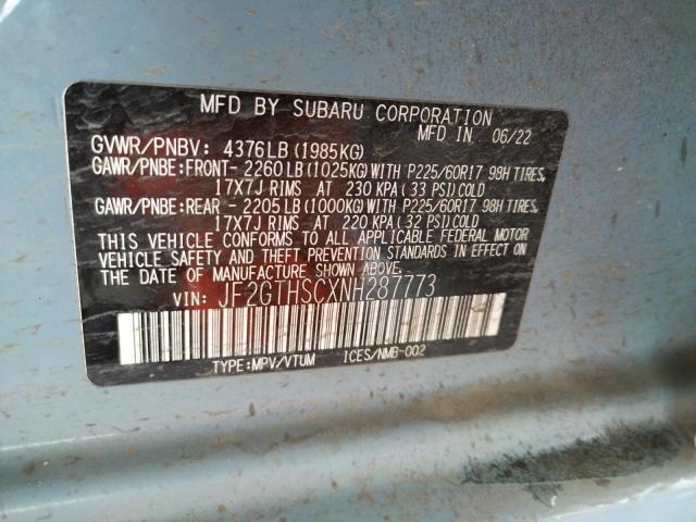 JF2GTHSCXNH287773 Subaru Crosstrek Sport