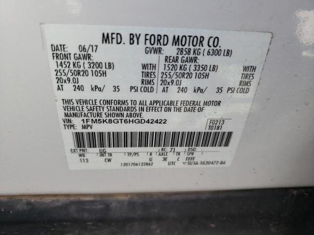1FM5K8GT6HGD42422 Ford EXPLORER SPORT