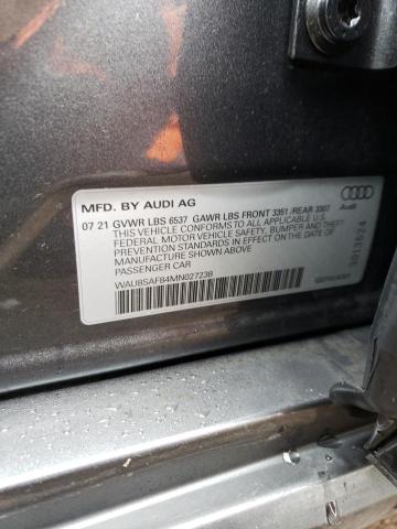 2021 AUDI S8 WAU8SAF84MN027238