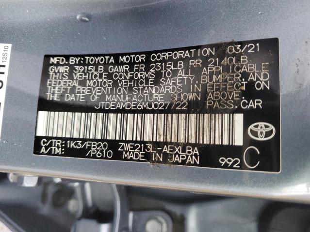 JTDEAMDE6MJ027722 Toyota COROLLA LE