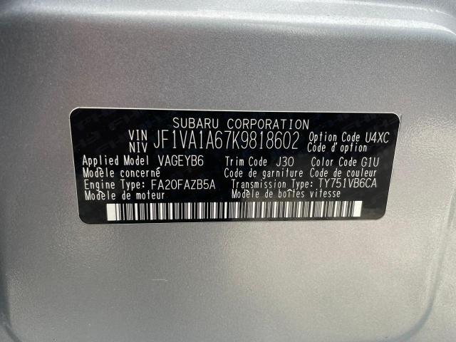 JF1VA1A67K9818602 Subaru WRX