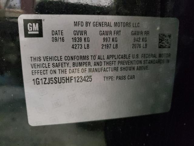 2017 CHEVROLET MALIBU HYB - 1G1ZJ5SU5HF123425