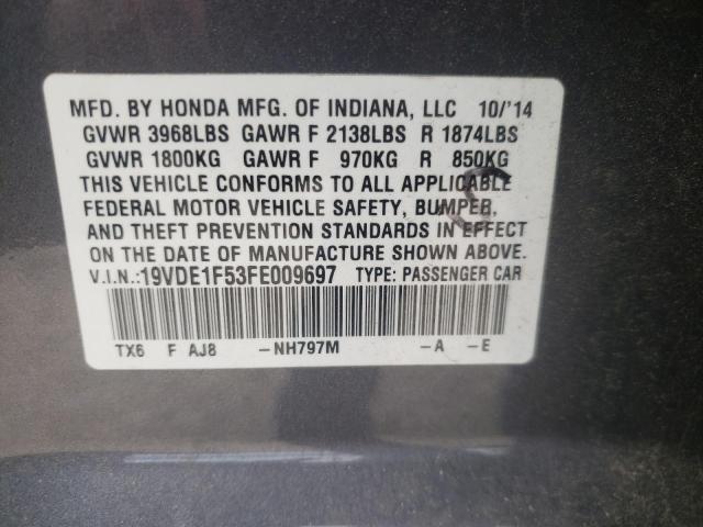 2015 ACURA ILX 20 PRE - 19VDE1F53FE009697
