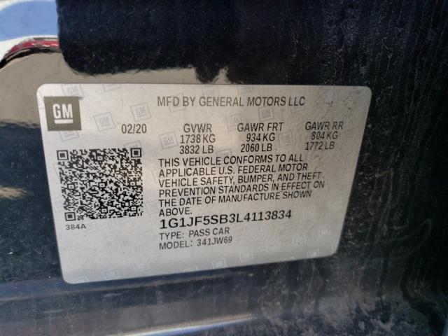 2020 CHEVROLET SONIC PREM - 1G1JF5SB3L4113834