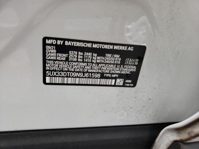 5UX33DT09N9J61598 BMW X4 Xdrive30i