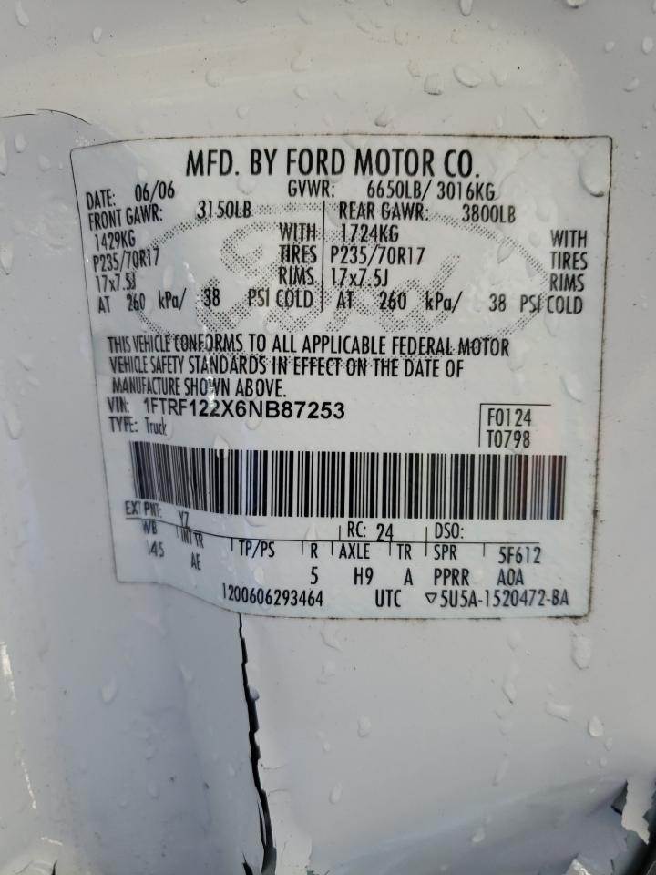 1FTRF122X6NB87253 2006 Ford F150