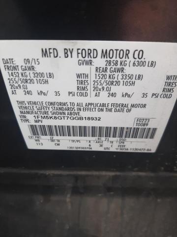 1FM5K8GT7GGB18932 Ford EXPLORER SPORT