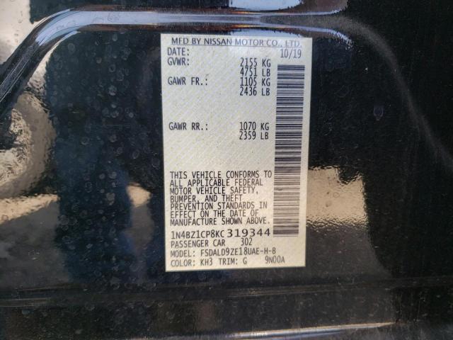 2019 NISSAN LEAF S PLU - 1N4BZ1CP8KC319344