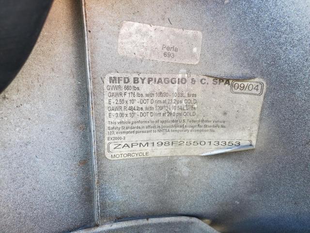 2005 VESPA SCOOTER - ZAPM198F255013353