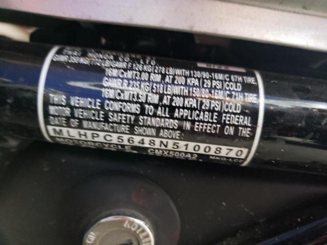 2022 HONDA CMX500 A2 MLHPC5648N5100870