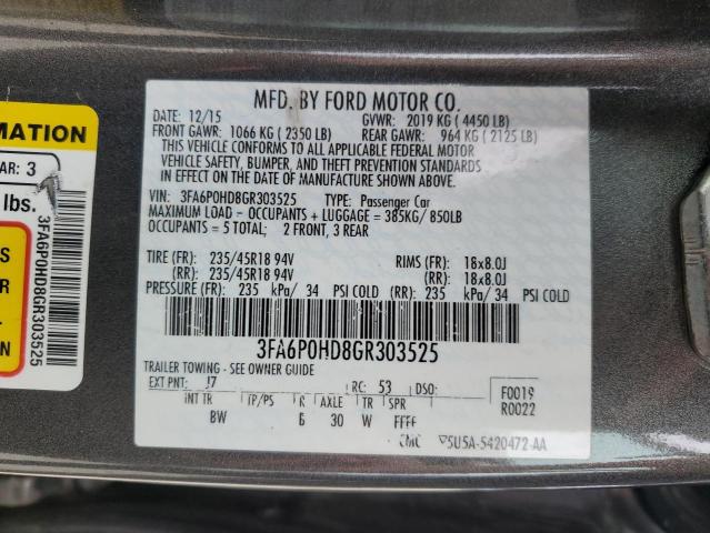 3FA6P0HD8GR303525 Ford FUSION SE