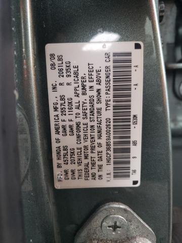 2009 HONDA ACCORD EXL 1HGCP36859A002620  69769013