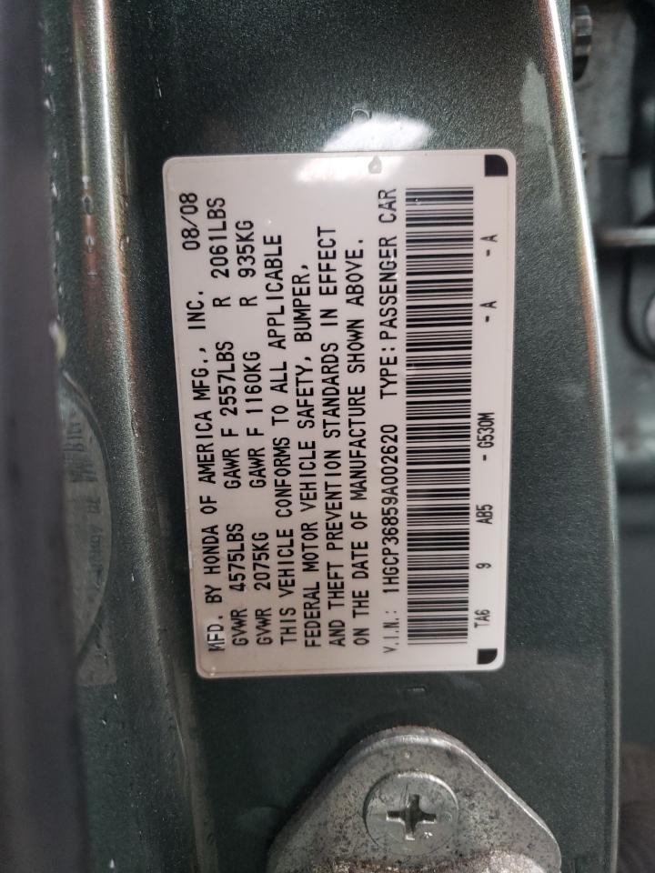 1HGCP36859A002620 2009 Honda Accord Exl