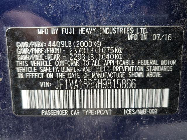 JF1VA1B65H9815866 Subaru WRX