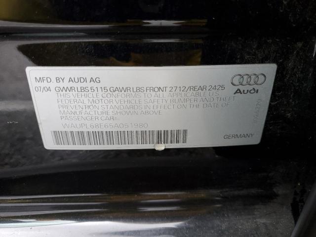 WAUPL68E65A051980 | 2005 Audi s4