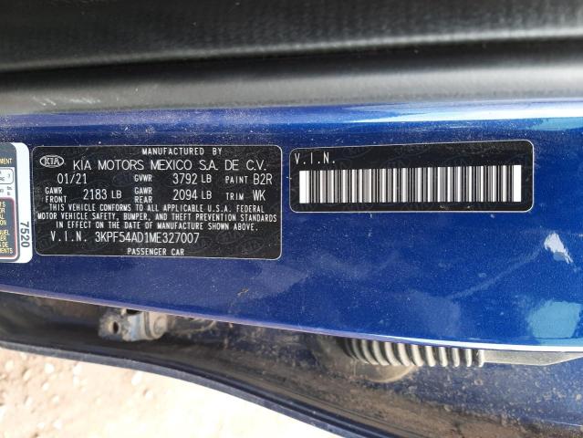 3KPF54AD1ME327007 KIA FORTE EX