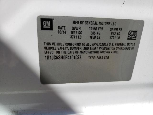 2015 CHEVROLET SONIC LT - 1G1JC5SH0F4101027