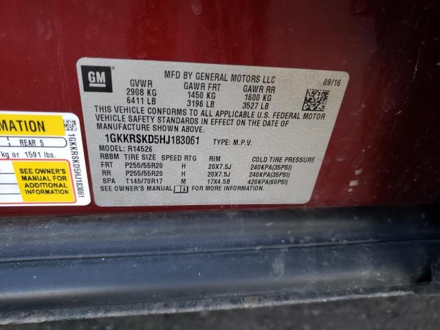 1GKKRSKD5HJ183061 GMC Acadia Limited Slt-2