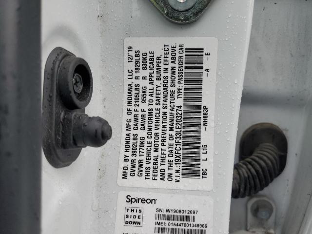 2020 HONDA CIVIC SEDA 19XFC1F33LE203274