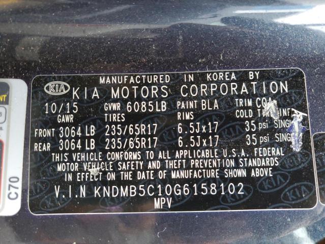 KNDMB5C10G6158102 KIA SEDONA LX