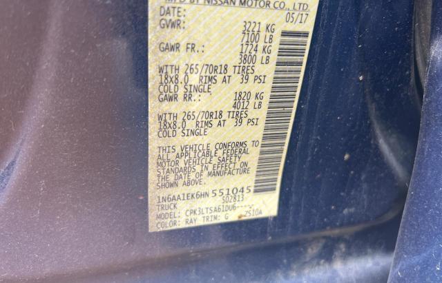 2017 NISSAN TITAN S - 1N6AA1EK6HN551045