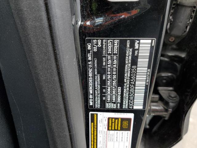 2015 MERCEDES-BENZ ML 400 4MA - 4JGDA5GB0FA560358