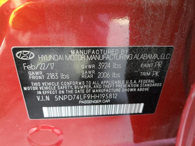 2017 HYUNDAI ELANTRA SE - 5NPD74LF9HH195812