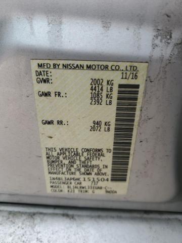 1N4BL3AP6HC151504 Nissan Altima 3.5sl
