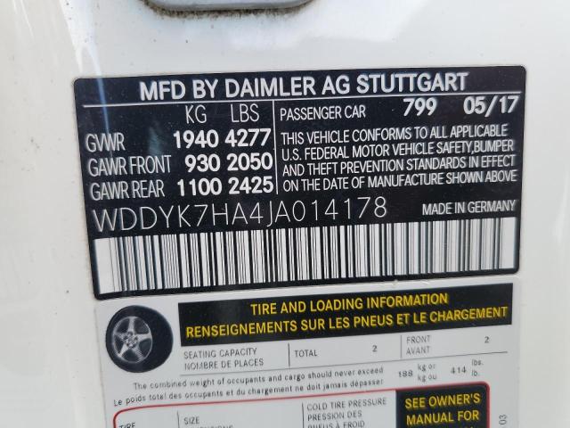 2018 MERCEDES-BENZ AMG GT - WDDYK7HA4JA014178