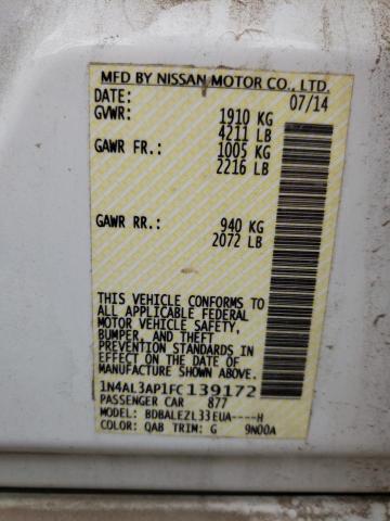 2015 NISSAN ALTIMA 4 D 1N4AL3AP1FC139172