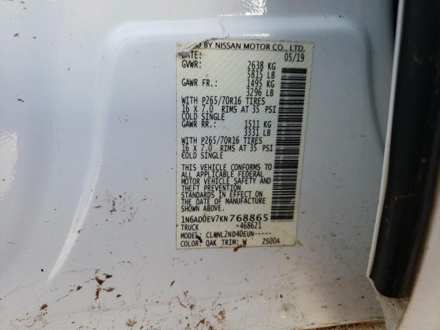 1N6AD0EV7KN768865 Nissan FRONTIER S
