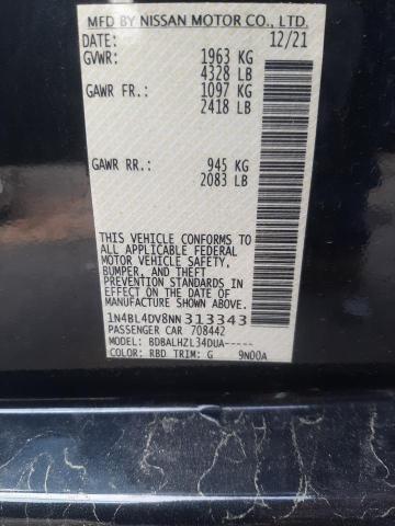 1N4BL4DV8NN313343 Nissan ALTIMA SV