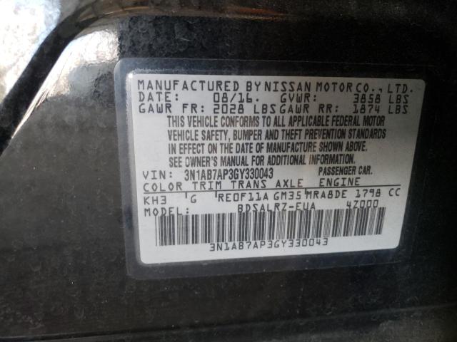 2016 NISSAN SENTRA S - 3N1AB7AP3GY330043