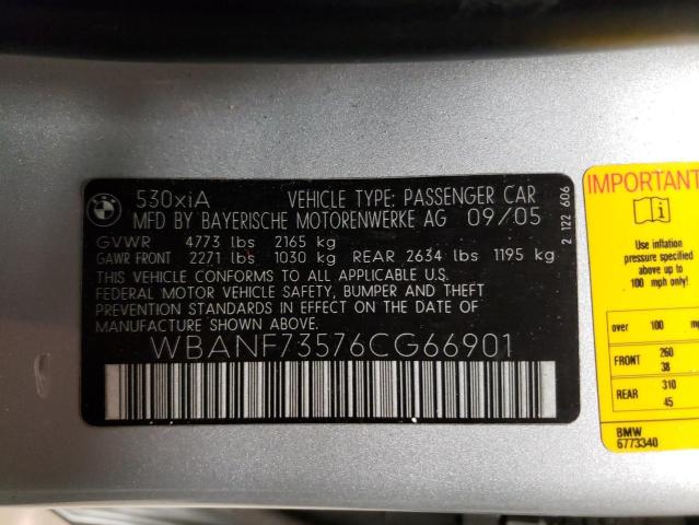 WBANF73576CG66901 BMW 530 XI