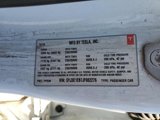 5YJ3E1EB7JF082276 Tesla MODEL 3